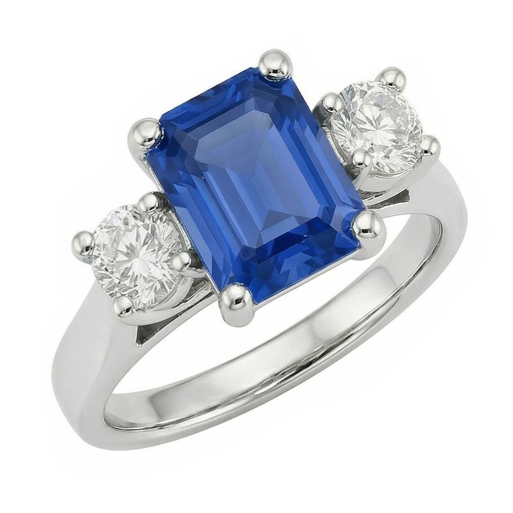 echter radiant diamant 2.50Karat ring Draufsicht