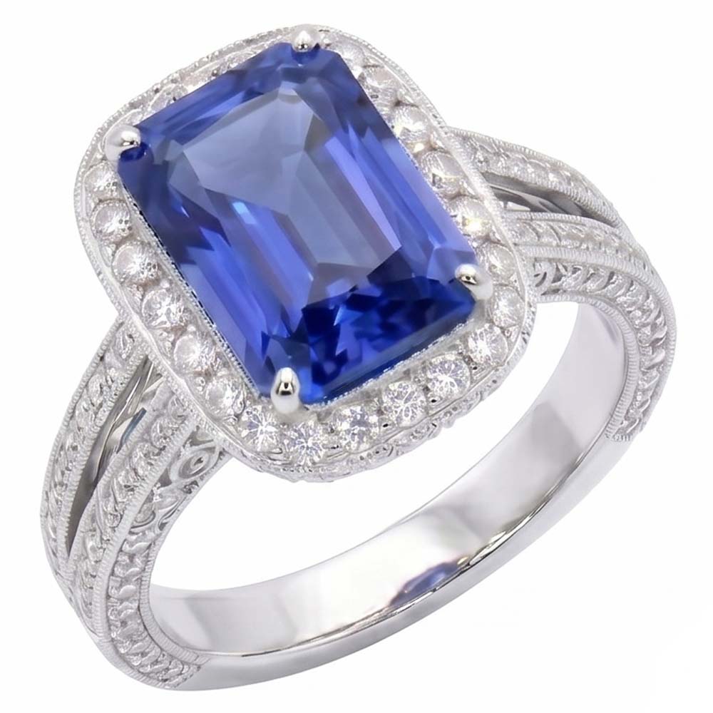 echter oval diamant 5Karat ring Vorderansicht