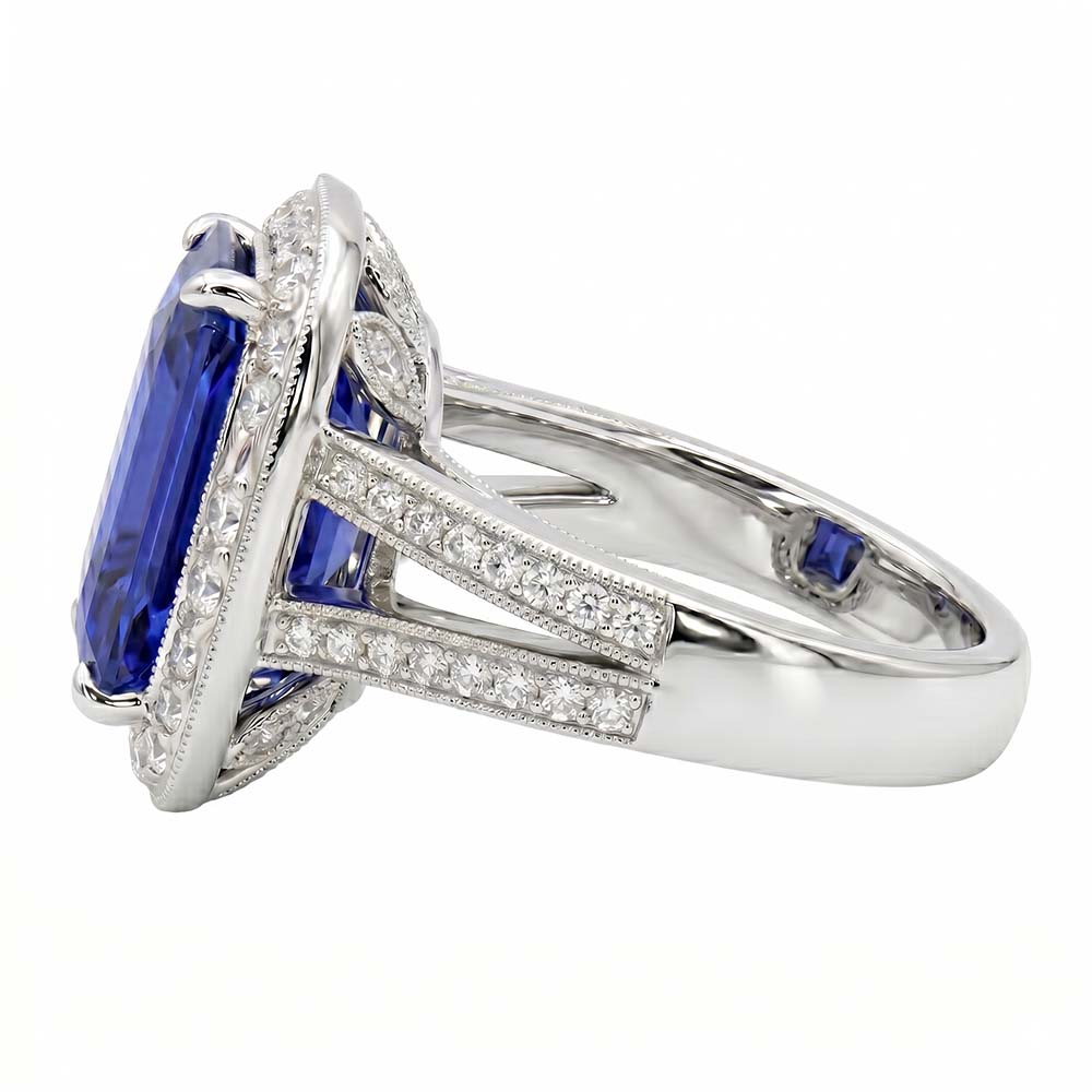 echter oval diamant 5Karat ring Draufsicht