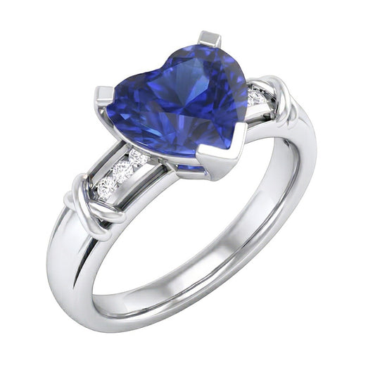 echter round saphir 3Karat ring Vorderansicht