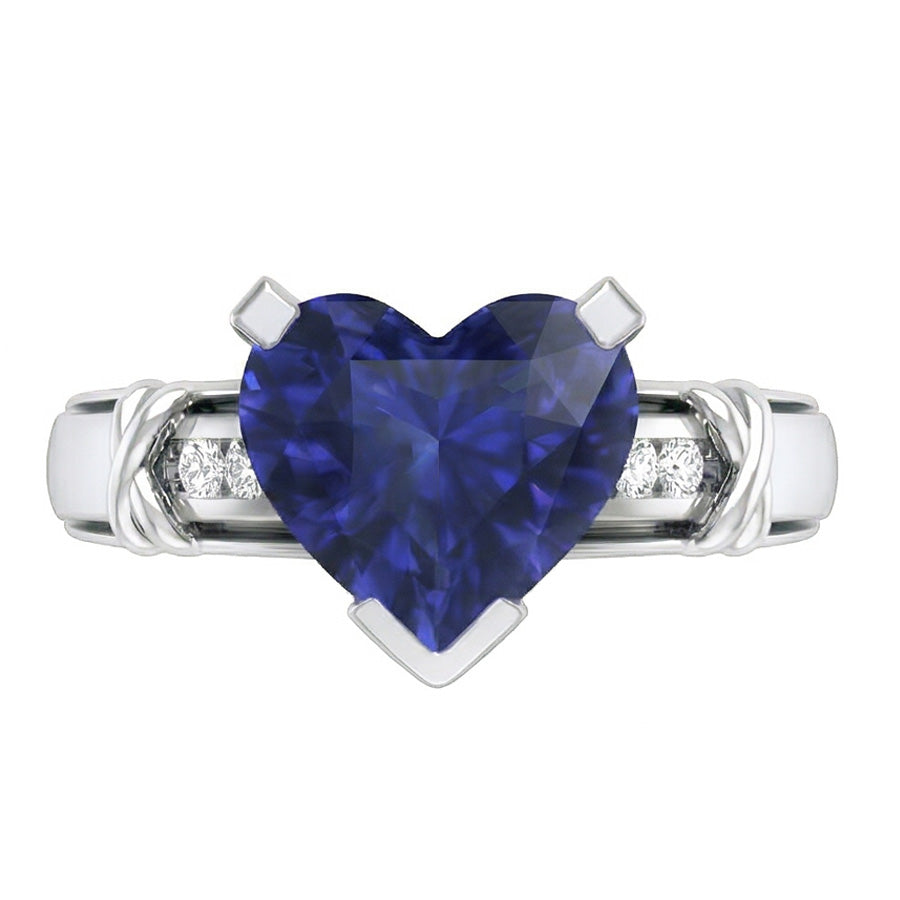 echter round saphir 3Karat ring Seitenansicht