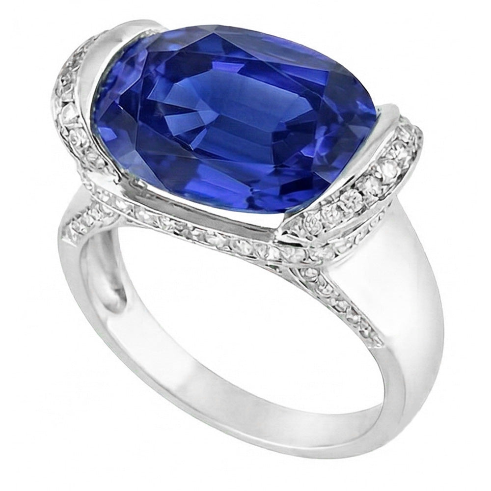 echter oval diamant 4.50Karat ring Vorderansicht