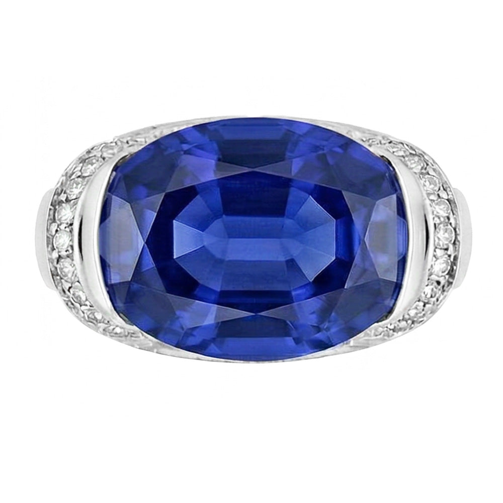 echter oval diamant 4.50Karat ring Seitenansicht