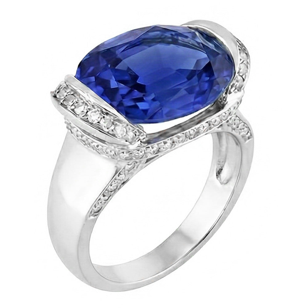 echter oval diamant 4.50Karat ring Draufsicht