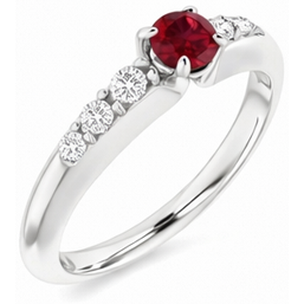 echter round rubin 1.50Karat ring Seitenansicht