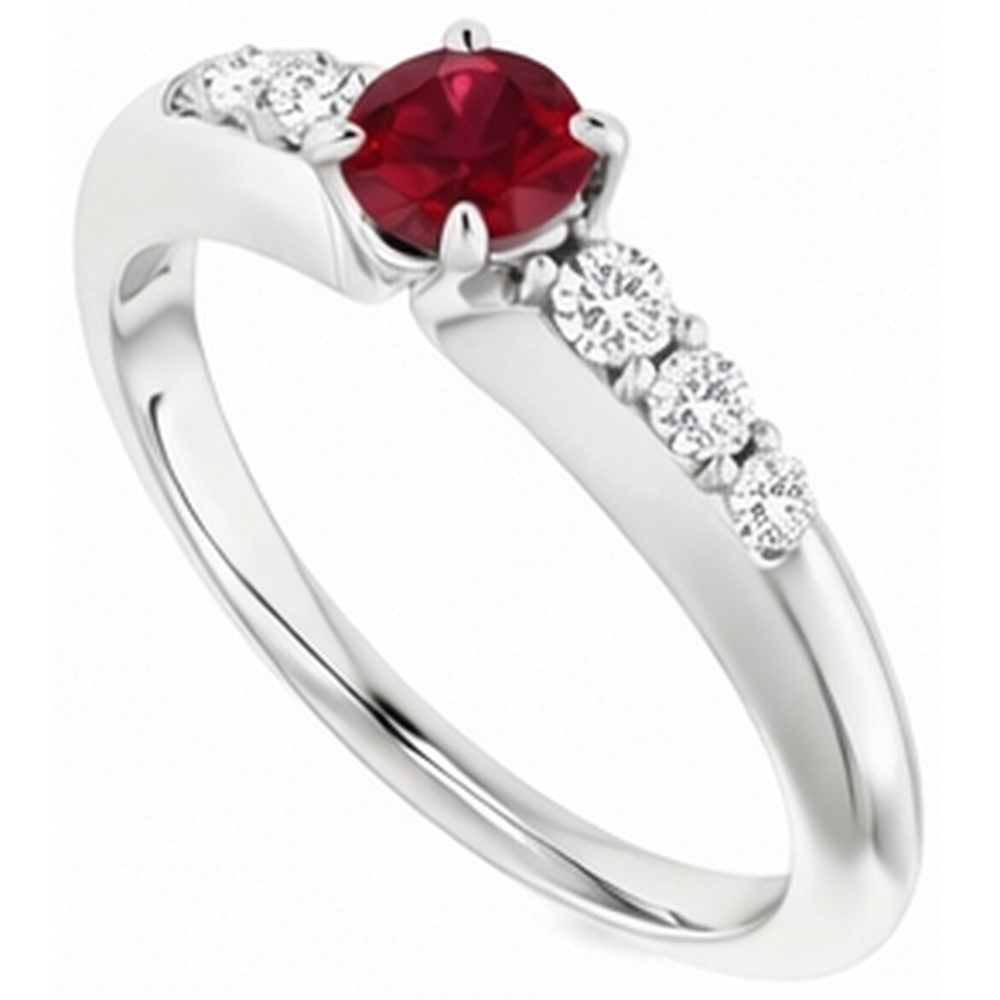 echter round rubin 1.50Karat ring Detailansicht