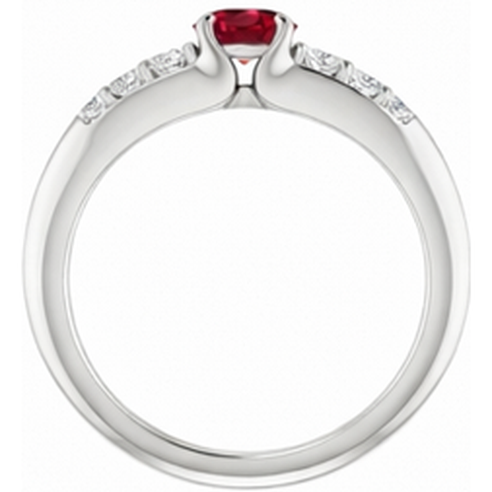 echter round rubin 1.50Karat ring Draufsicht