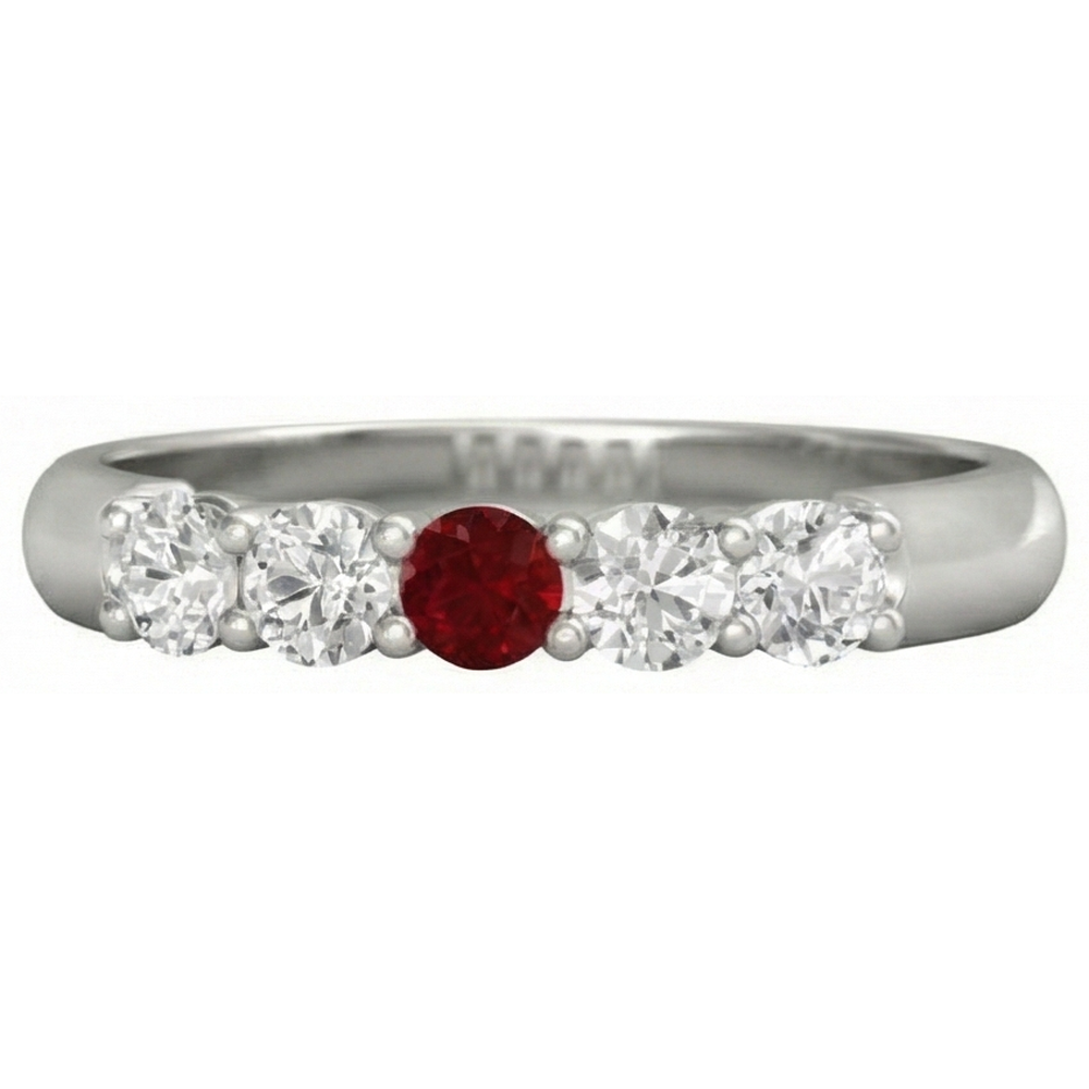 Runder Rubin-Diamant-Ring 1,50 Karat Weißgold 14K Schmuck