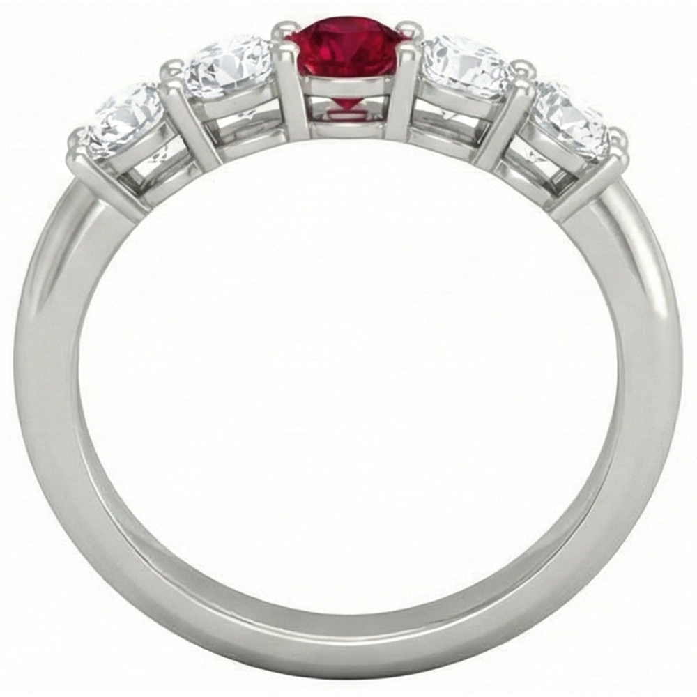Runder Rubin-Diamant-Ring 1,50 Karat Weißgold 14K Schmuck