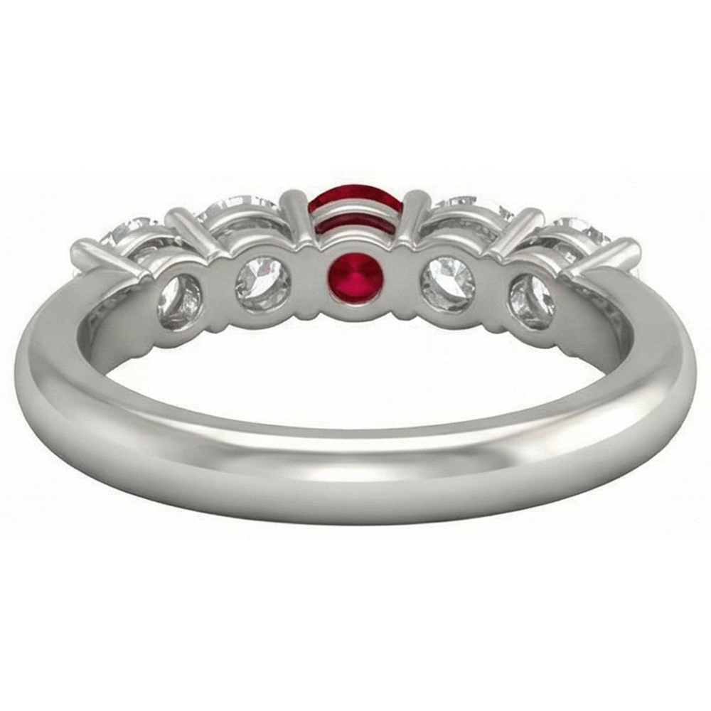 Runder Rubin-Diamant-Ring 1,50 Karat Weißgold 14K Schmuck
