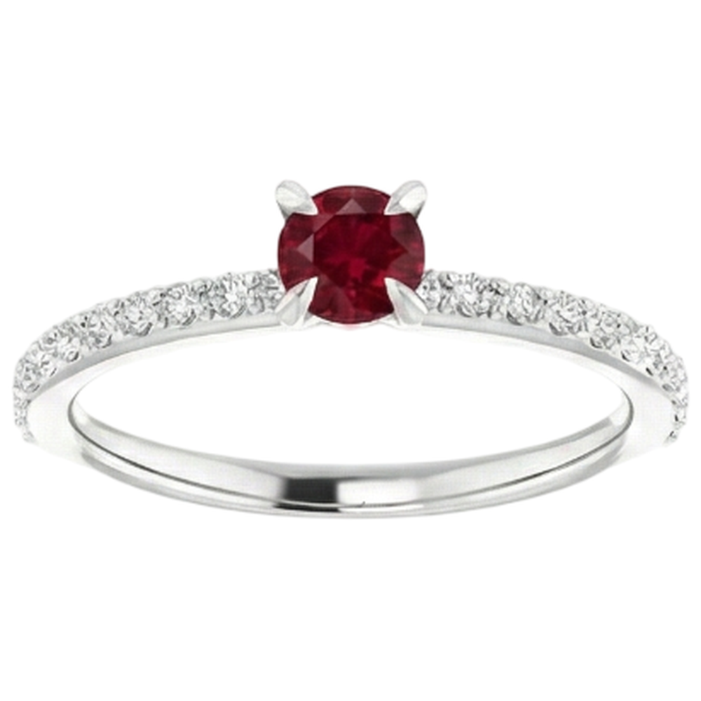 echter round rubin 0.95Karat ring Draufsicht