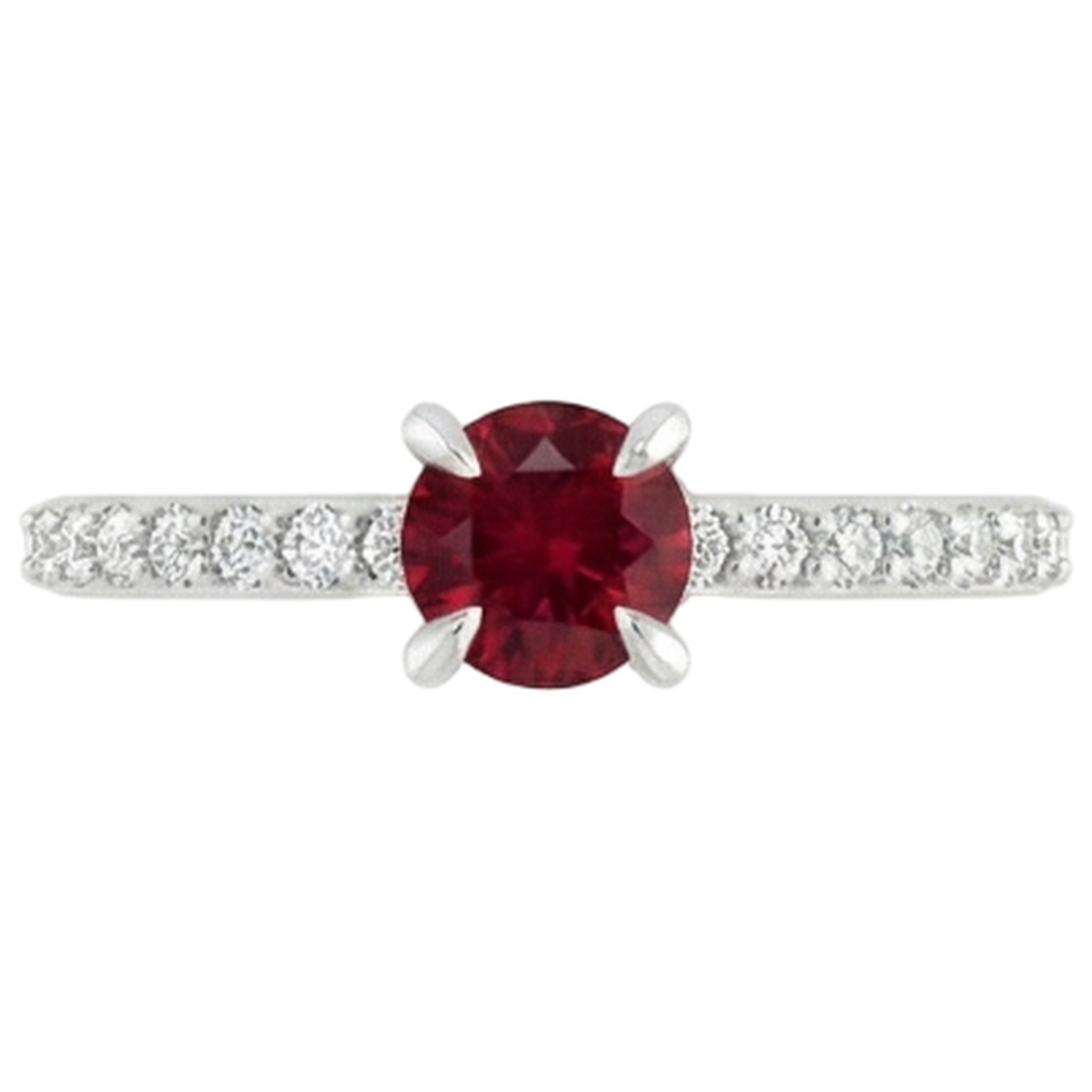 echter round rubin 0.95Karat ring mit Diamantbesatz