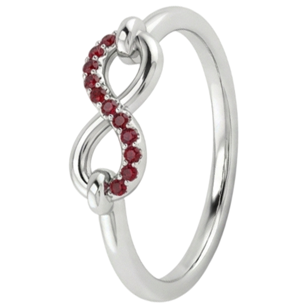 Runder Rubinring Infinity 1 Karat Weißgold 14K