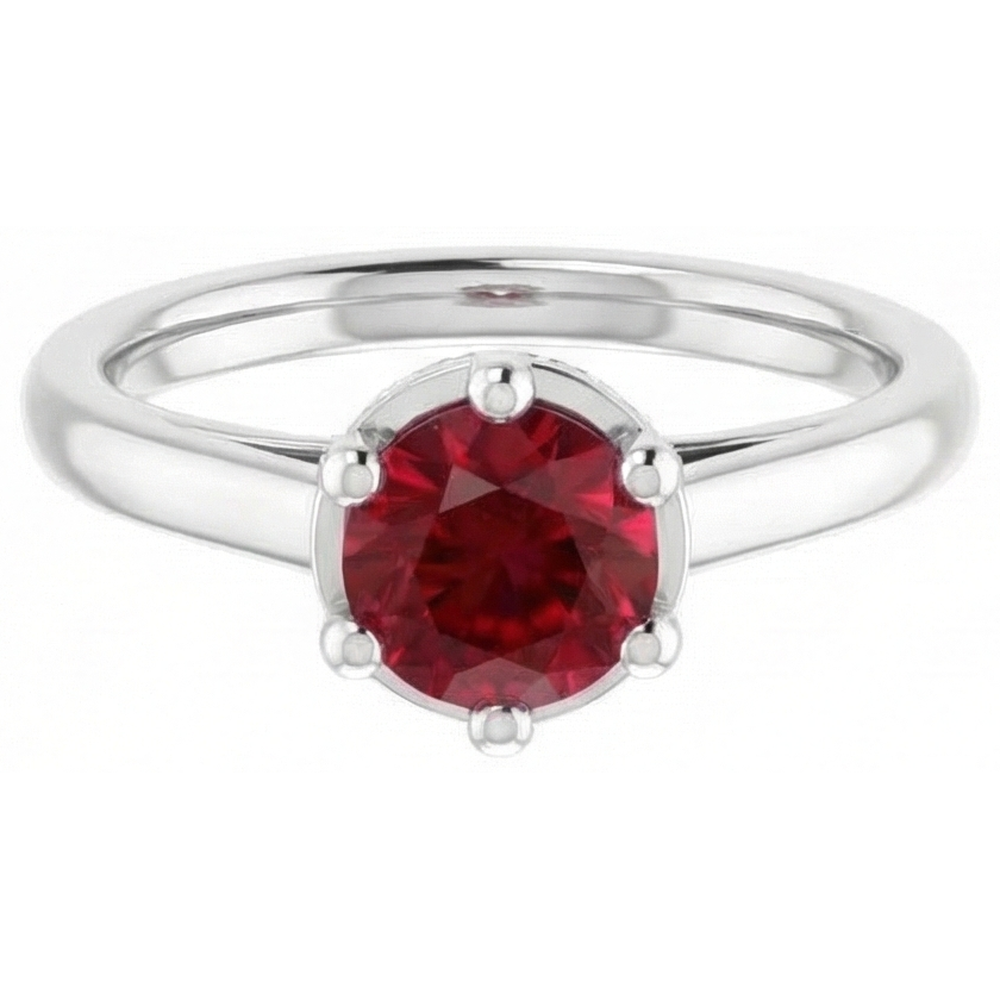 echter round rubin 1.25Karat ring Draufsicht