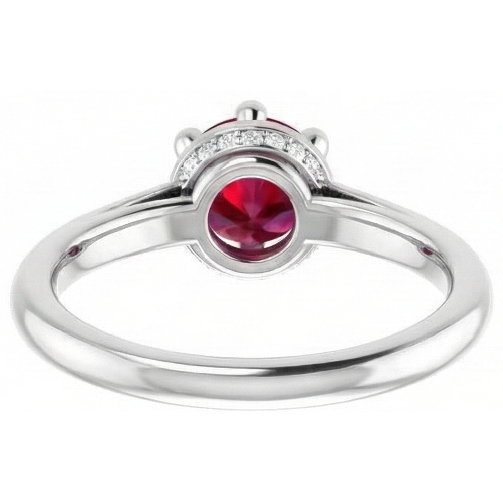 echter round rubin 1.25Karat ring auf Weiß