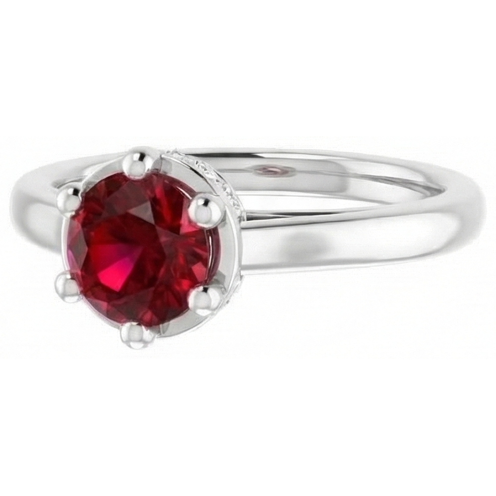 echter round rubin 1.25Karat ring mit Diamantbesatz