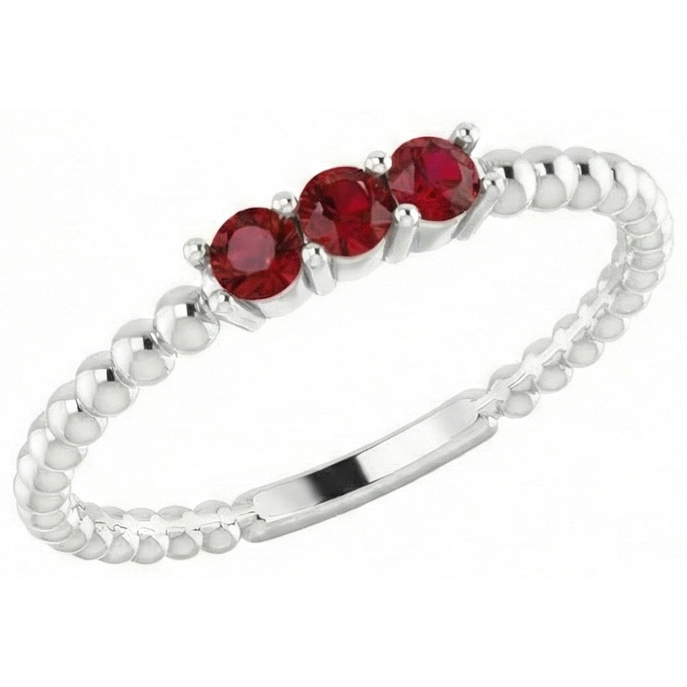 echter round rubin 1.20Karat ring Seitenansicht