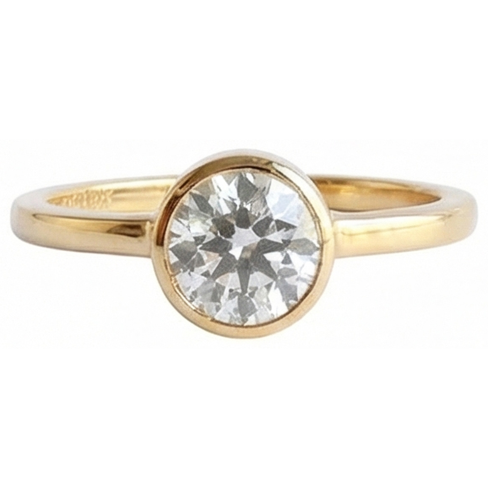 echter round diamant 1.50Karat ring auf Weiß