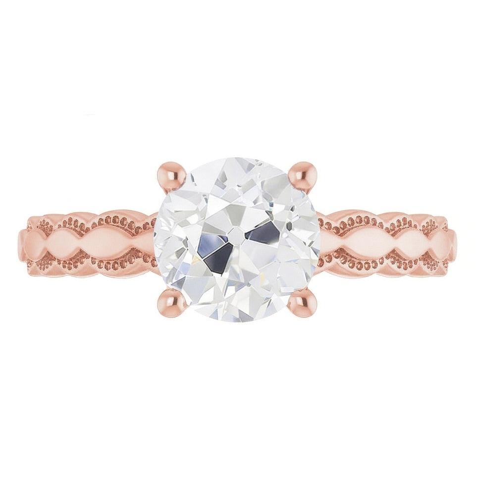 echter round diamant 2Karat ring Seitenansicht
