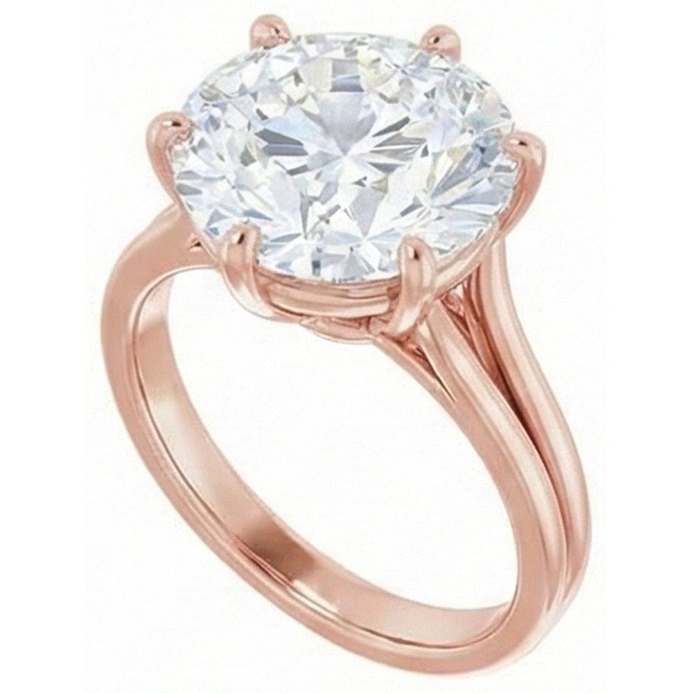 echter round diamant 6.50Karat ring Seitenansicht