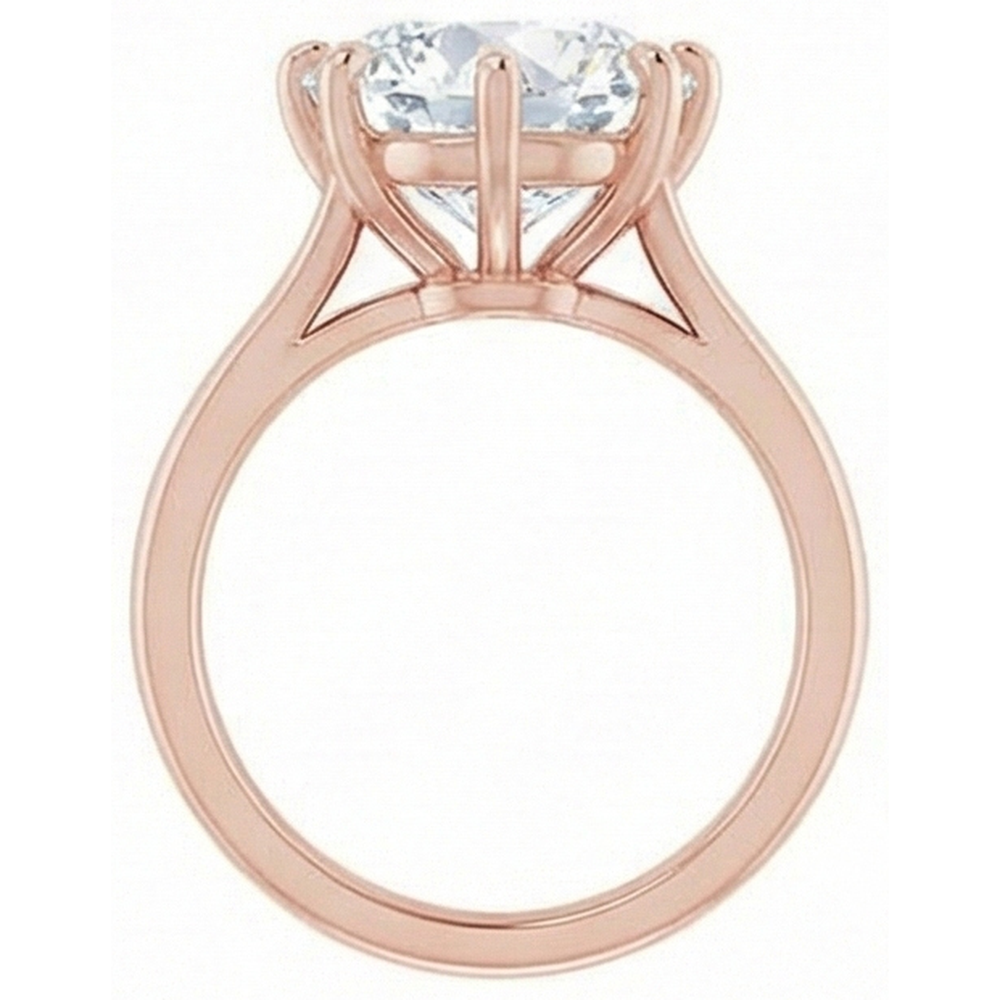 echter round diamant 6.50Karat ring Profilansicht