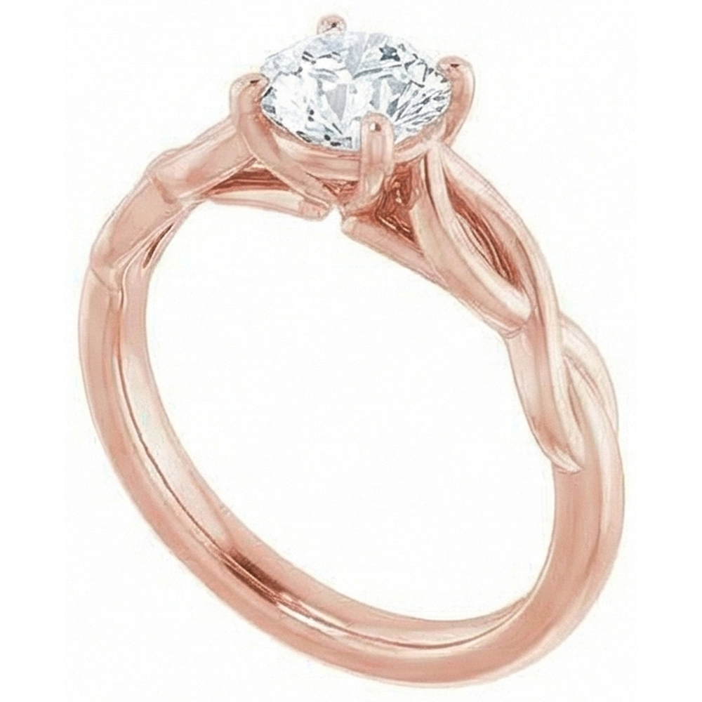 Runder Solitärring Altschliff Natürlicher Diamant ( nicht im Labor gezüchtet )-Zinken-Set 2 Karat Infinity Style