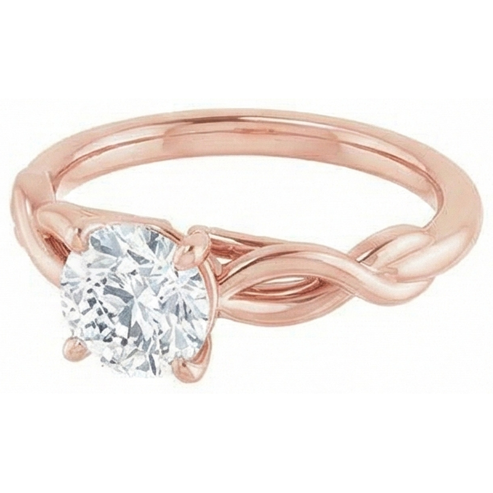 Runder Solitärring Altschliff Natürlicher Diamant ( nicht im Labor gezüchtet )-Zinken-Set 2 Karat Infinity Style