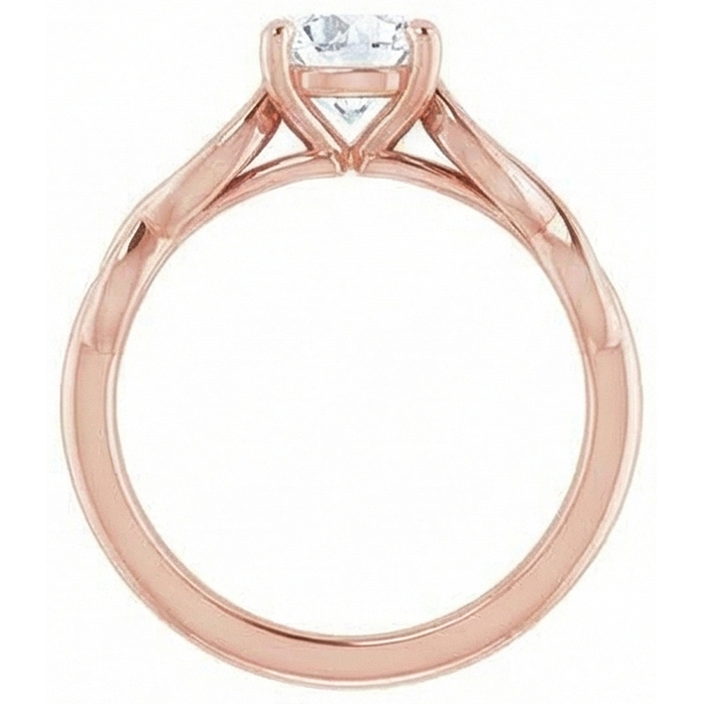 Runder Solitärring Altschliff Natürlicher Diamant ( nicht im Labor gezüchtet )-Zinken-Set 2 Karat Infinity Style