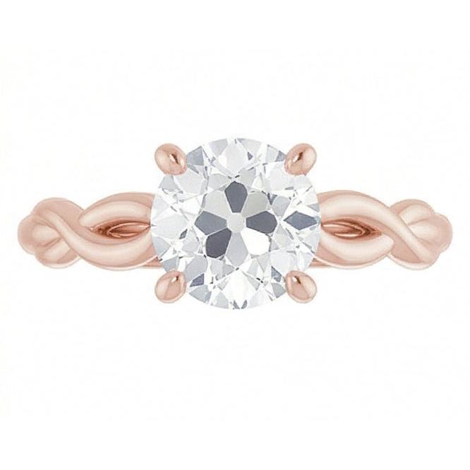 echter round diamant 2Karat ring Seitenansicht