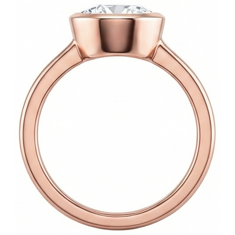 echter round diamant 1Karat ring Draufsicht