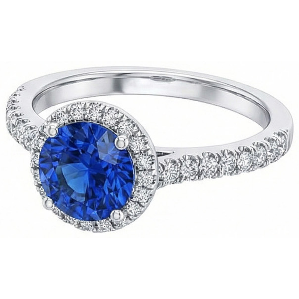 echter round diamant 2.20Karat ring Seitenansicht