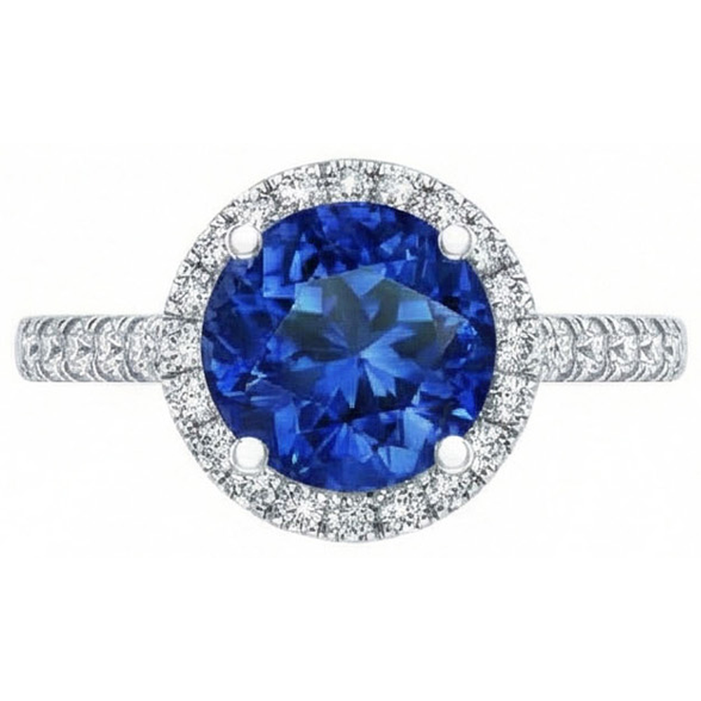 echter round diamant 2.20Karat ring Draufsicht
