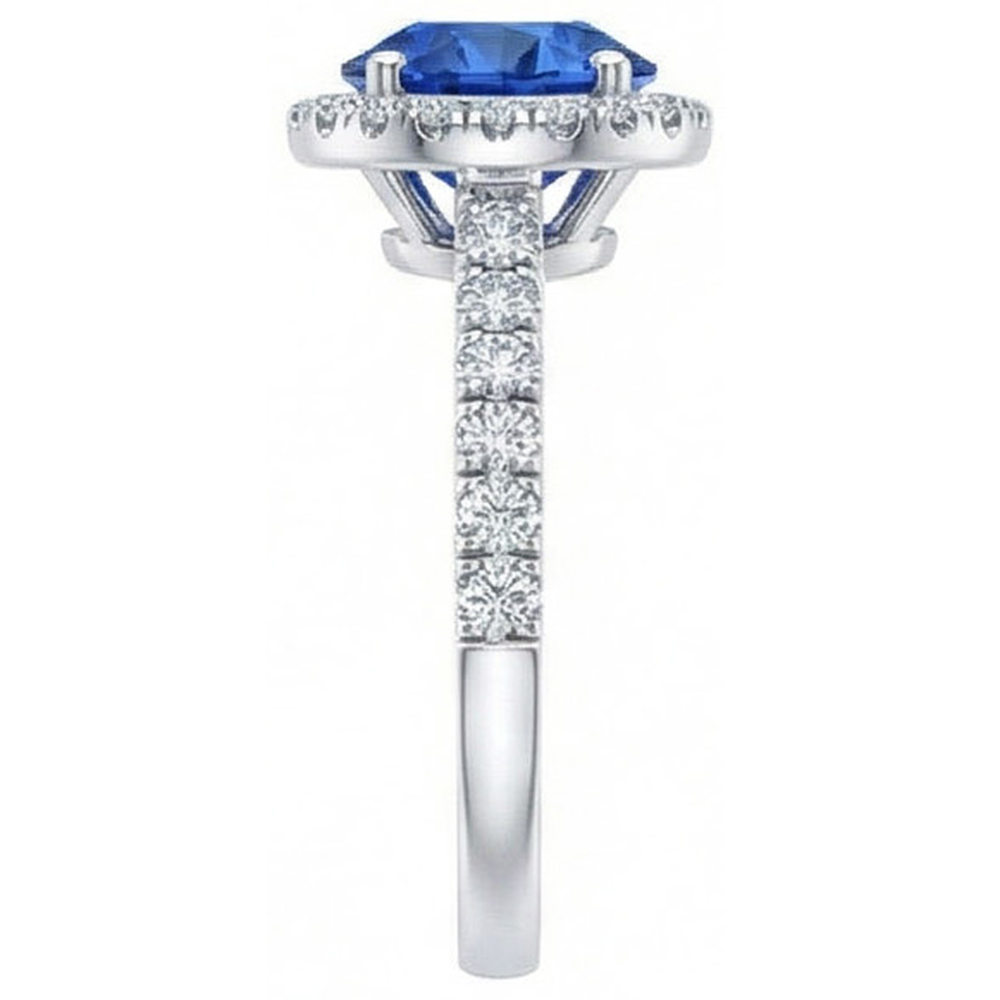 echter round diamant 2.20Karat ring Profilansicht