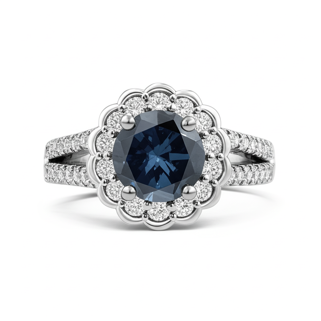 echter round diamant 2.25Karat ring Seitenansicht