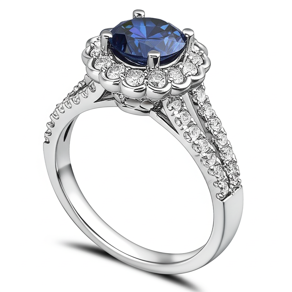 echter round diamant 2.25Karat ring Detailansicht