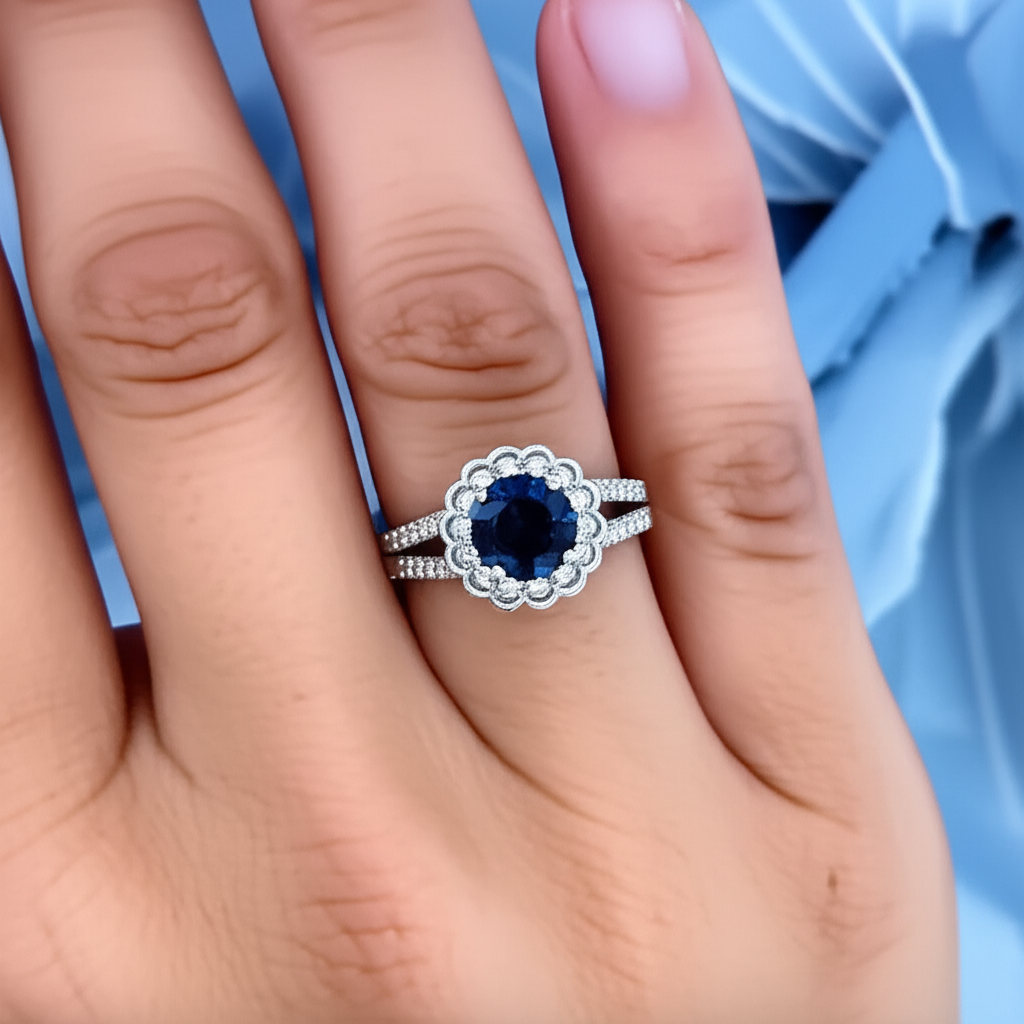 echter round diamant 2.25Karat ring Profilansicht