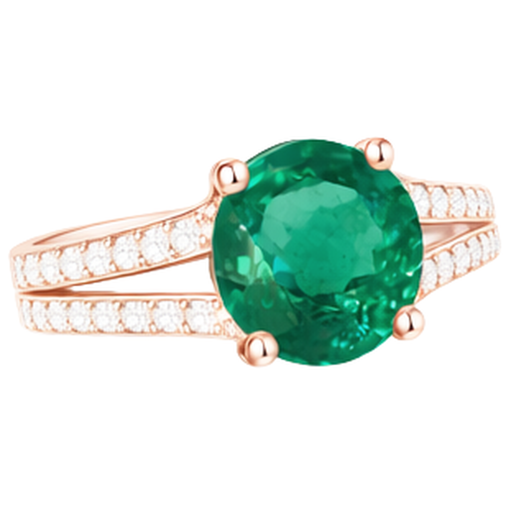 echter round diamant 2.75Karat ring Draufsicht