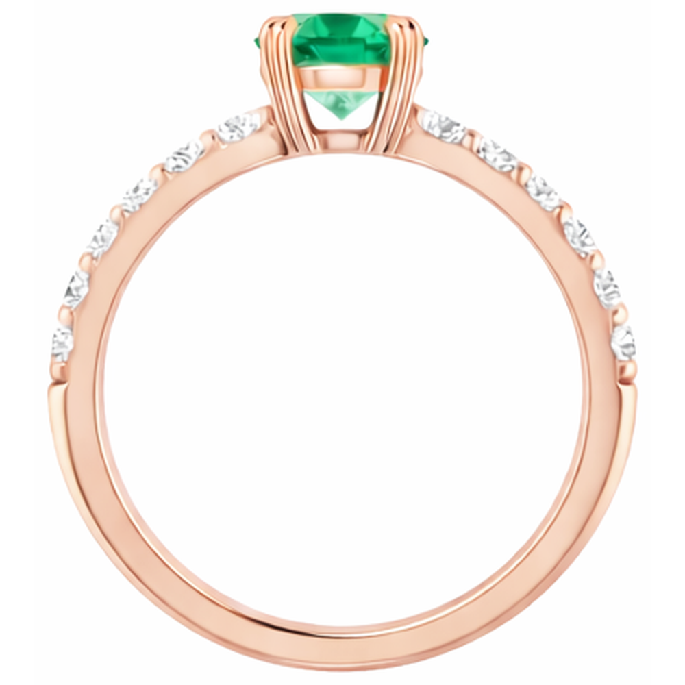 echter round smaragd 2.50Karat ring auf Weiß