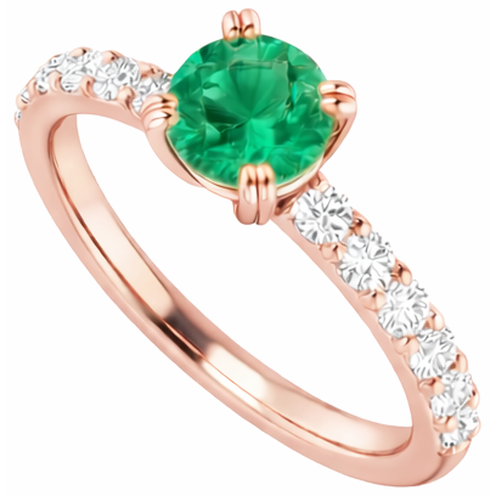 echter round smaragd 2.50Karat ring Profilansicht