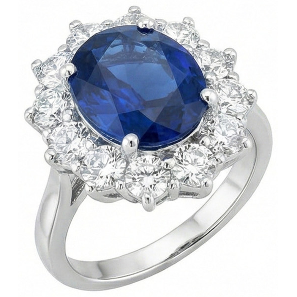 echter oval diamant 6Karat ring Seitenansicht
