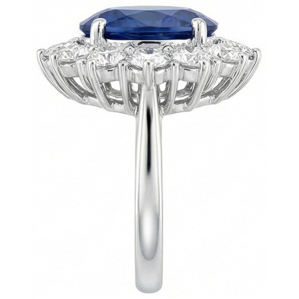 echter oval diamant 6Karat ring Profilansicht