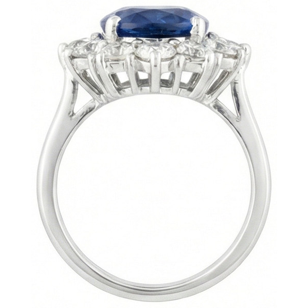 echter oval diamant 6Karat ring auf Weiß