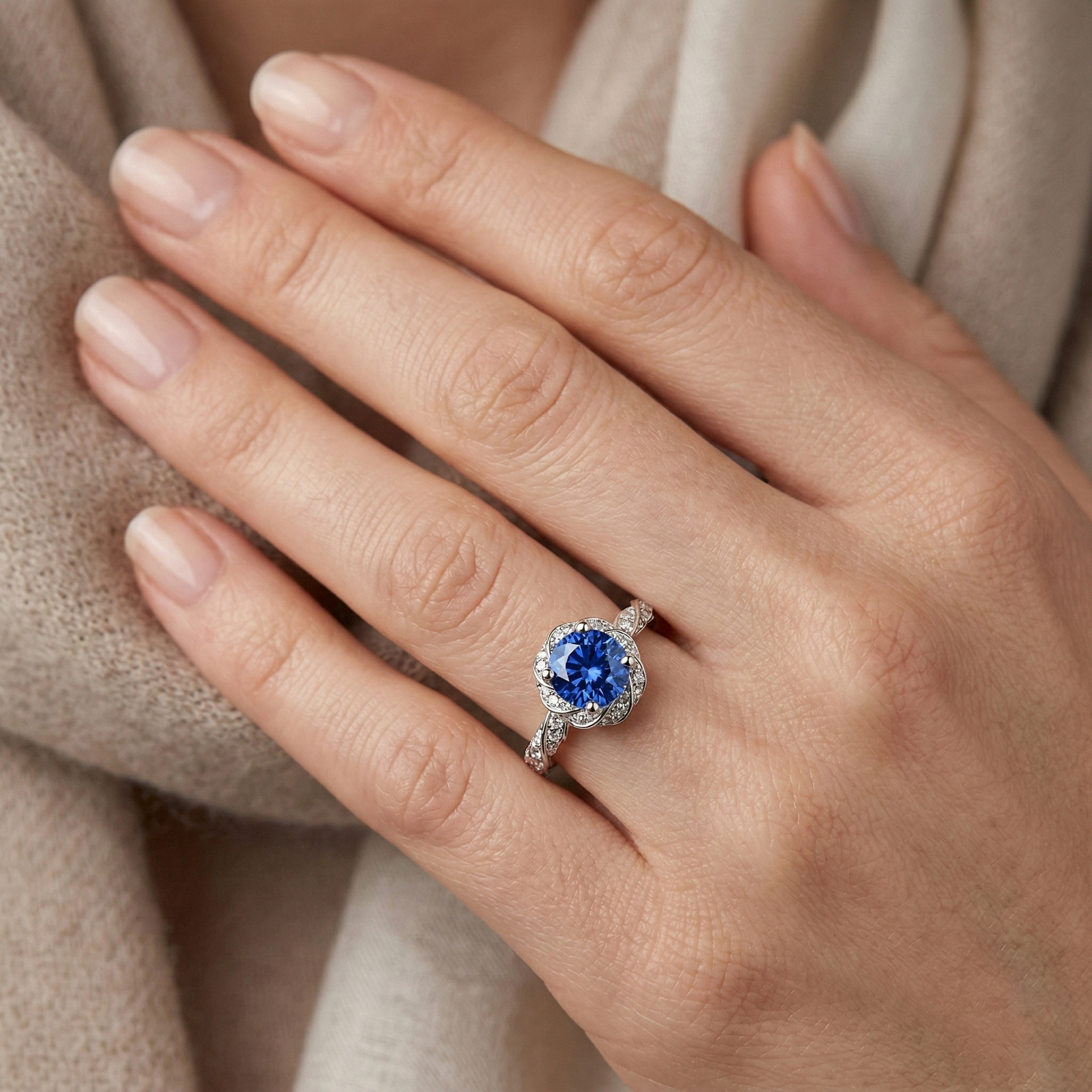 echter round diamant 2.15Karat ring mit Diamantbesatz