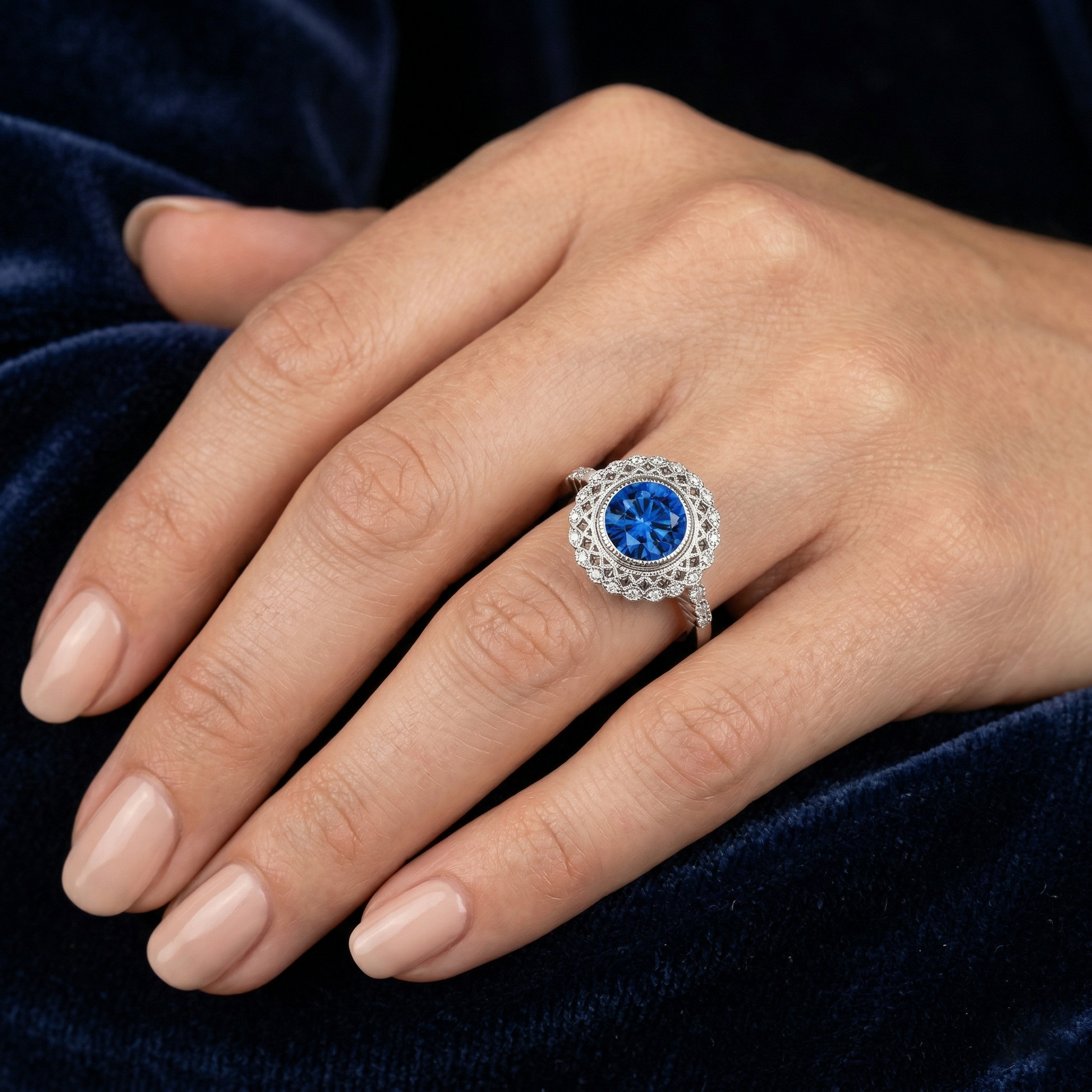 echter round diamant 3.80Karat ring mit Diamantbesatz