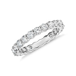 Runder Damen Natürlich Diamant Ehering Schmuck 2,30 Ct. 14K Weißgold