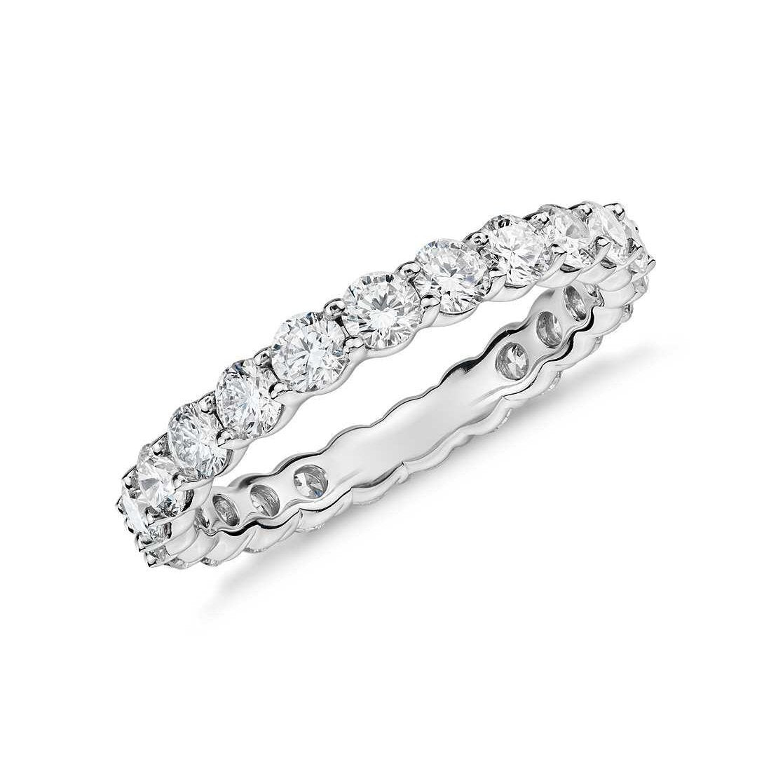 Runder Damen Natürlich Diamant Ehering Schmuck 2,30 Ct. 14K Weißgold