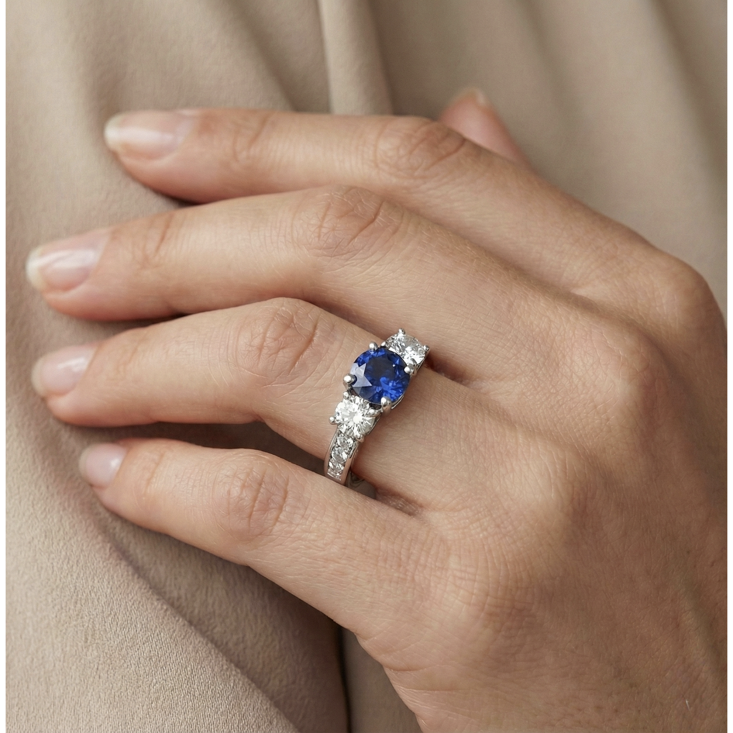echter round diamant 2.50Karat ring mit Diamantbesatz
