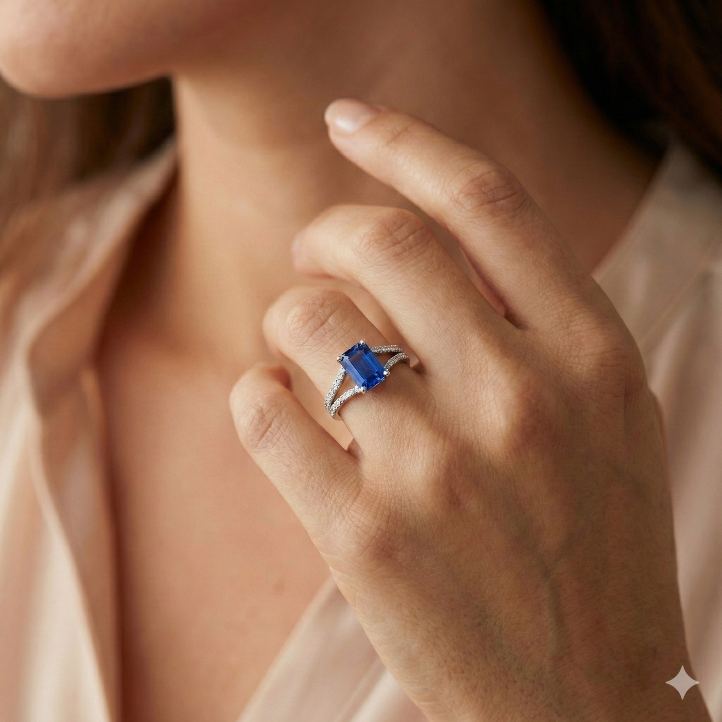 echter baguette diamant 2.50Karat ring auf Weiß