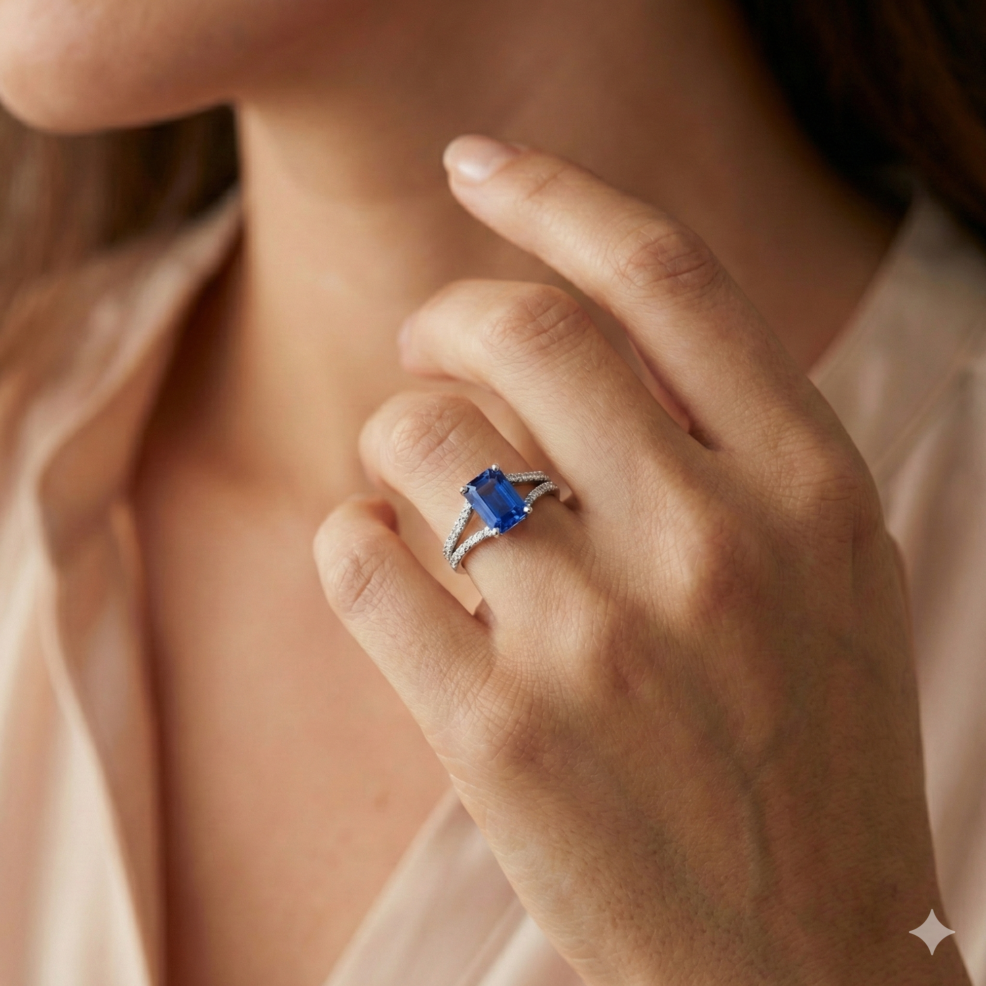 echter baguette diamant 2.50Karat ring auf Weiß