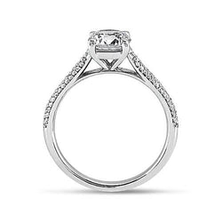 Runder Echt Diamant-Solitär Mit Akzenten Fancy Ring 2.58 Karat Weißgold